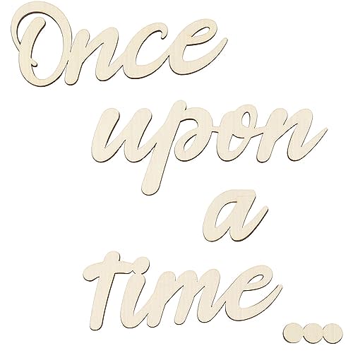 Once Upon a Time Sign Nursery Decor Once Upon a Time Wood Sign Wall Decor for Reading Corner Kids Room Family Bookshelf Home Décor Birthday Present DIY Decoration