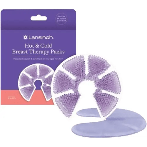 Lansinoh Breast Therapy Packs with Soft Covers, Hot and Cold Breast Pads, Postpartum Relief, Breastfeeding Essentials for Moms, 2 Pack