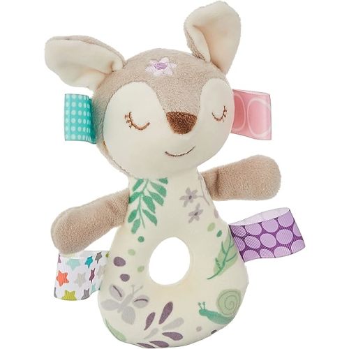 Taggies Embroidered Soft Ring Rattle, Flora Fawn