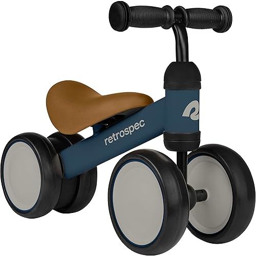 Retrospec Cricket Baby Walker 4-Wheel Balance Bike for Ages 12-24 Months Toddlers | First Birthday Gift - Toddler Bicycle Toy for 1 Year Old’s - Ride On Toys for Boys & Girls