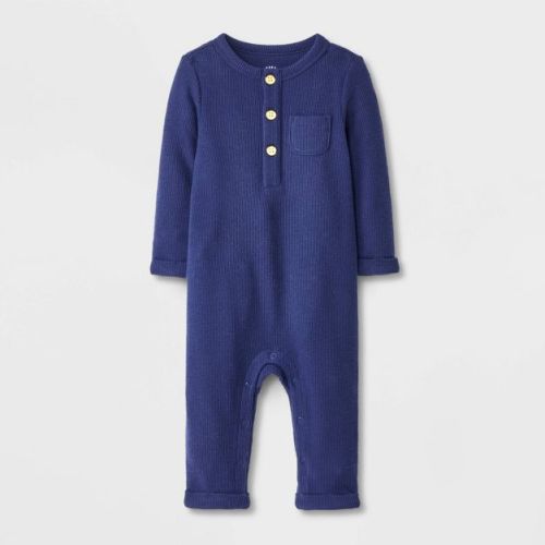 Baby Boys' Henley Cozy Long Sleeve Romper - Cat & Jack™