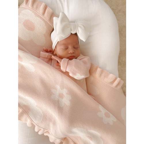 FLORA FRILL BLANKET | PINK