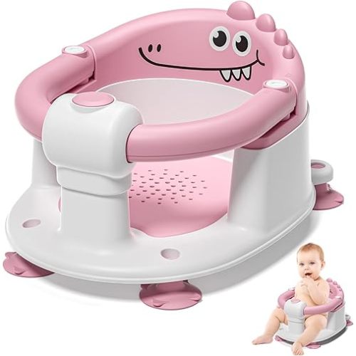 Baby Bath Seat for Babies 5 Months & Up - Non-Slip Bath Seat for Sitting Up, Soft Cushion & Compact Design, Toddler Bathtub Seat