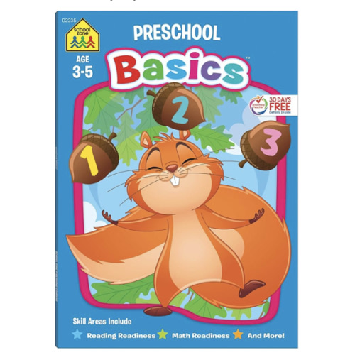 School Zone Preschool Basics Workbook: Pre-K, Beginner Reading, Early Math, Colors, Numbers, Counting, Matching, Grouping, Beginning Sounds, Ages 3-5