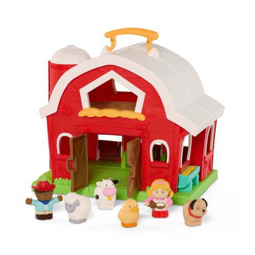 Battat Big Red Barn Classic Farm Animal Playset with Handle for Toddlers 18 Months+