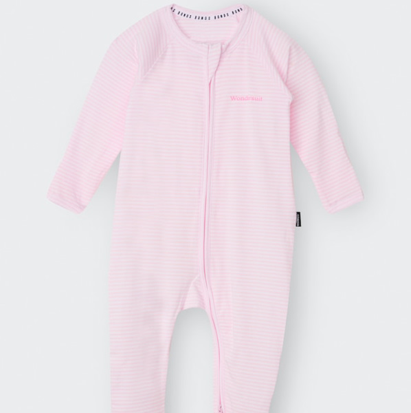 Bonds Baby Zip Wondersuit in Ballet Pink / White