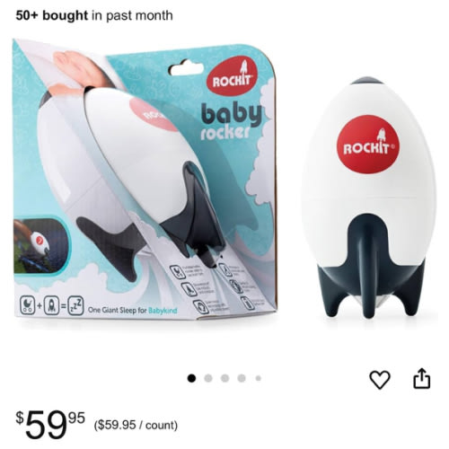 Rockit Rocker (AA Battery Version) - Baby Sleep Aid Gently Rocks Any Stroller or Buggy, Adjustable Speed with 60 Minute Timer - Fits All Pushchairs & Prams to Create a Portable Baby Bouncer