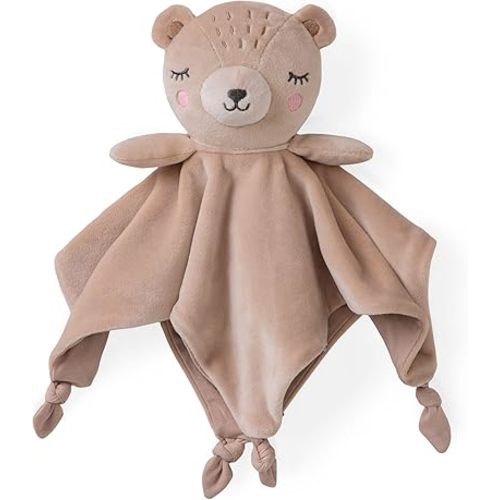 Little Sleepies Bear Lovey for Baby Girl & Boy, Newborn Gift Essentials, Stuffed Animal w/Security Blanket