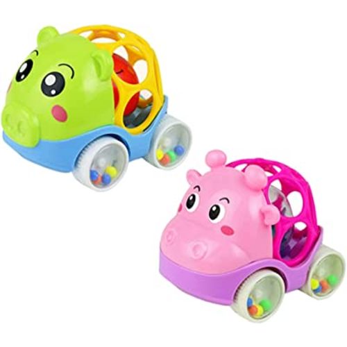 Baby Toy car for 3-12 Months, Rattle car Toy Push and Go Vehicle, Easy Grasp, Ages 3-12 Months