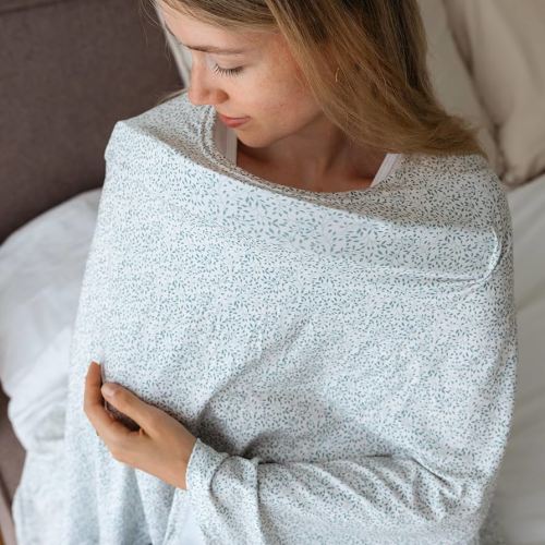 Nursing Cover Up for Breastfeeding - Breathable Breastfeeding Cover with Removable Arch Neckline for Women - Breast Feeding Covers for Women (Sage Leaf)