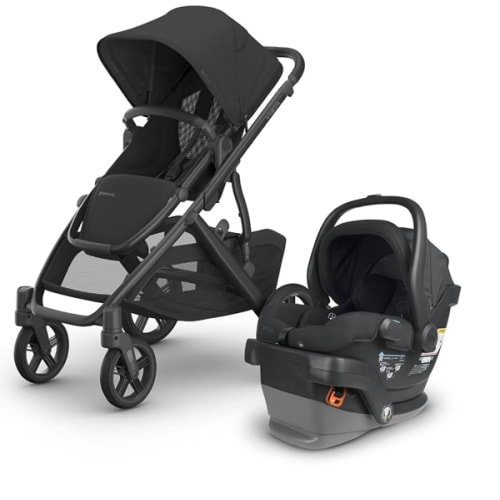 UPPAbaby Travel System - Vista V3 Stroller + Mesa V2 Infant Car Seat Combo - Toddler Seat, Rain Shield, Bug Shield, Storage Bag, Car Seat, Base + Infant Insert Included - Jake (Charcoal)