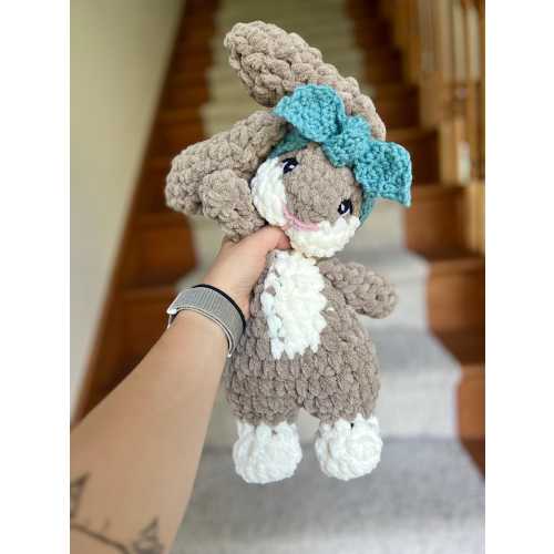 MADE TO ORDER Baby Bonnie Bunny Snuggler| Crochet Bunny Lovey| Baby Bunny Crochet| Baby Gift