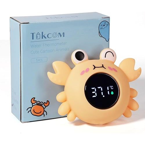 Baby Thermometer, Baby Bathtub Thermometer, Instant Read Digital Thermometer for Water, Infant Bath Floating Toy, Safety WaterTemperature Toy (Crab ℃)