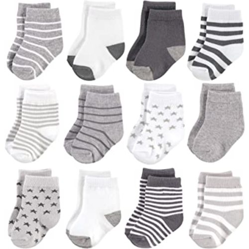 Hudson Baby Baby Girls' Cotton Rich Newborn and Terry Socks