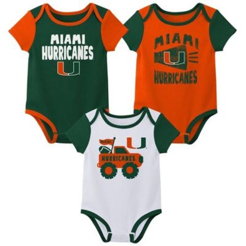 NCAA Miami Hurricanes Infant Boys' 3pk Bodysuit - 6-9M