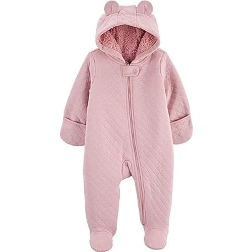 Simple Joys by Carter's Baby Girls' Footed Jumpsuit Pram - 0-3 Months - Pink