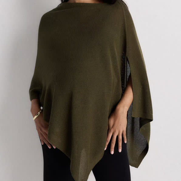 Lightweight Cotton Cashmere Nursing Shawl in Olive