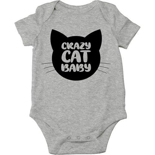 Crazy Cat Baby Bodysuit - Funny Infant Outfit Boy Girl Adorable Unisex Romper Clothing