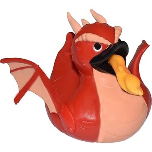Wild Republic Rubber Ducks, Bath Toys, Kids Gifts, Pool Toys, Water Toys, Red Dragon, 4"