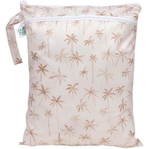 Bumkins Waterproof Wet Dry Bag for Baby, Travel, Swim Suit, Cloth Diapers, Pump Parts, Pool, Gym Clothes, Toiletry, Strap to Stroller, Daycare, Zip Reusable Bag, Wetdry Packing Pouch, Palm Trees