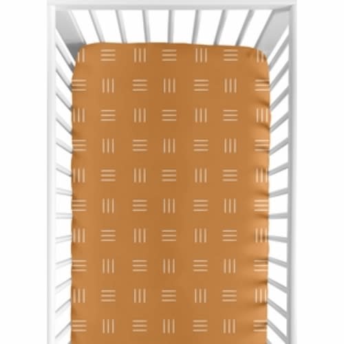 Boho Hatch Pumpkin and White Crib Sheet