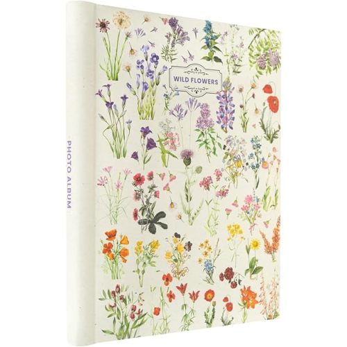 Grupo Erik Botanical Wild Flowers Self-Adhesive Photo Album | 9x12 inch / 24x32 cm / 15 Double Sided Pages | Hardcover | Friend Gifts | Photo Books For Memories | Cute Gifts