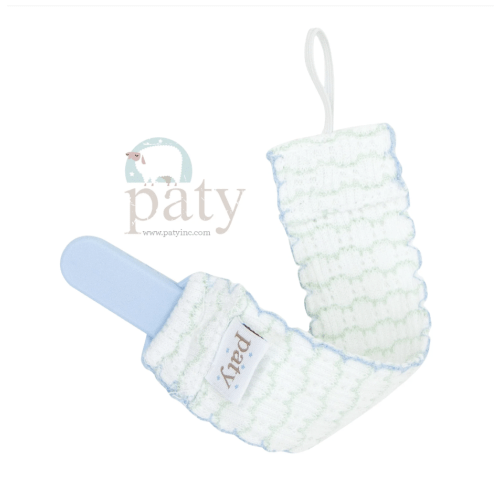 Paty Knit Pacifier Clip, Pinstripe #389