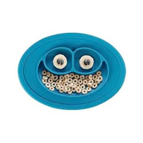 Amazon.com: ezpz Mini Mat (Blue) - 100% Silicone Suction Plate with Built-in Placemat for Infants + Toddlers - First Foods + Self-Feeding - Comes with a Reusable Travel Bag - 6 Months+ : Home & Kitchen