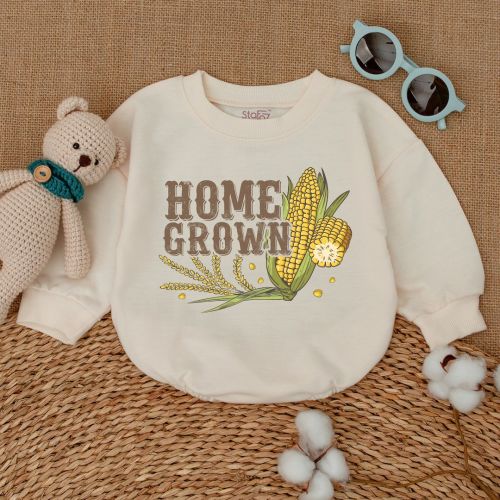 Home Grown Romper, Vegetable Baby Bodysuit, Farm Baby Bodysuit, Newborn Bubble Romper, Baby Clothes for Newborn, Pregnancy Announcement
