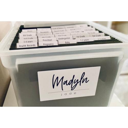 Kids Milestone Tote Kit | DIY Memory Box Kit | School file Box Kit | Baby Milestone Box Kit | Filing Storage System for School