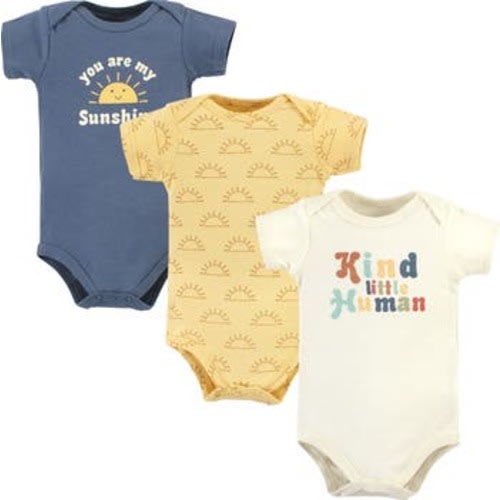 Soft Cotton Bodysuit Triple Pack, 3-6M