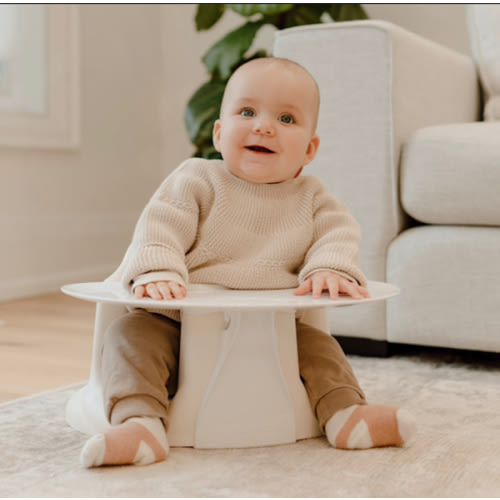 Upseat – The Original Ergonomic Baby Floor & Booster Seat with Tray, Developed with Physical Therapists for Upright Posture & Healthy Hip Development, 4–24 Months, Dishwasher-Safe Extra-Large Tray
