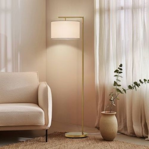 Brightech Montage Modern (includes Led Light Bulb) Arc Floor Lamp Antique Brass, 800 Lumens, 3000k, Ul Listed, Alexa-compatible