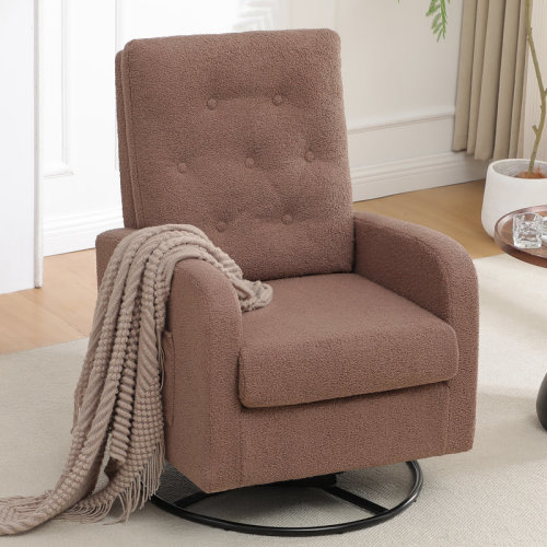 Ebern Designs Tahliyah Upholstered Swivel Rocker Glider Nursery Chair with High Back & Reviews | Wayfair