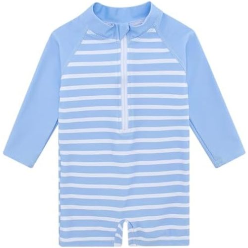 uideazone Baby Toddler Boys Zipper Rash Guard Swimsuit UPF 50+ One Piece Beach Swimwear Bathing Suits 3-36 Months