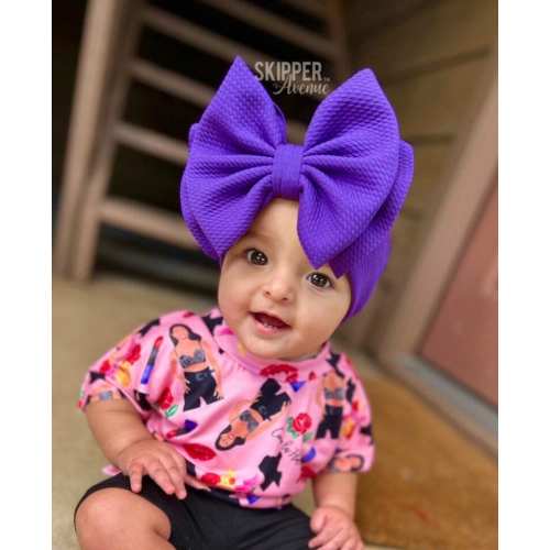 GRAPE • Signature Stand-Up Headwrap | Permanently Sewn & Pull-Proof | Big Bow Headbands | Soft and Stretchy | Big Bow Headwraps