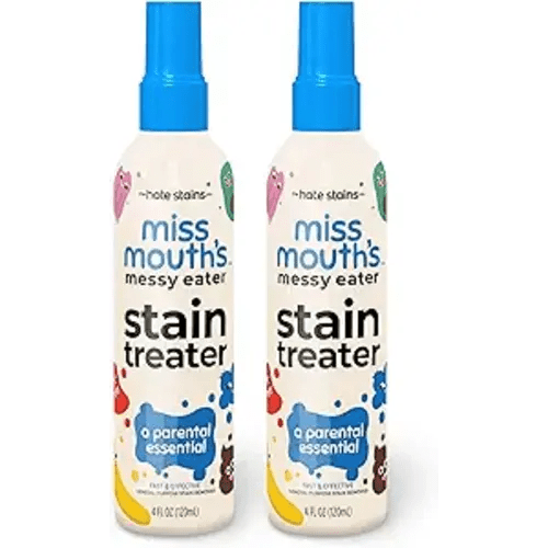 Miss Mouth's Messy Eater Stain Treater Spray - 4oz 2 Pack Stain Remover - Newborn & Baby Essentials - No Dry Cleaning Food, Grease, Coffee Off Laundry, Underwear, Fabric