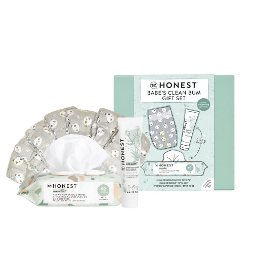The Honest Company, Babe's Clean Bum Infant Gift Set, Includes: Dipaers, Wipes, Diaper Rash Cream