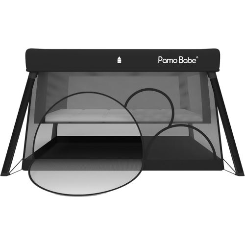 Pamo Babe Travel Crib Lightweight Playpen Baby Playard with Bassinet Portable Mini Playard