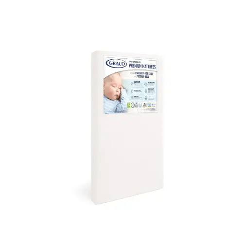 Graco Premium Crib & Toddler Mattress – GREENGUARD Gold Certified & CertiPUR-US Certified, Fits All Standard Crib & Toddler Beds, Waterproof Sleep Surface, Machine-Washable Outer Cover for Easy Care