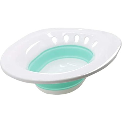 RUGUO Sitz Bath, Sitz Bath for Hemorrhoids - Sitz Bath for Toilet Seat - Sitz Bath for Postpartum Care, Sits Bath Kit for Women, Collapsible, Wider Seating Area, Deeper Bowl