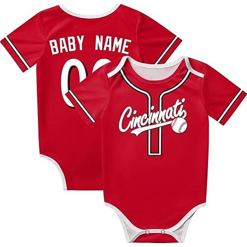 KREDE Baby Clothes Unisex Bodysuit Personalized Custom Baby Name Number for Boy Girl
