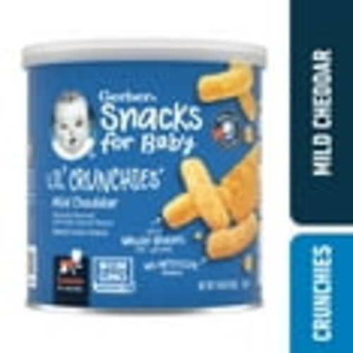 Gerber Baby Snacks, Lil’ Crunchies, Mild Cheddar, Clean Label Project, 1.48 oz Canister