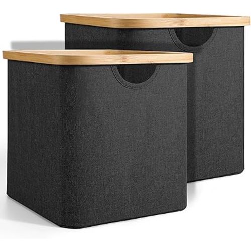 Cube Storage Bin 12 Inch -2 Pack,Collapsible Cube Storage Organizer with Handles,Fabric Storage Bins for Cubes Storages,Square Baskets for Organizing,Storage Bins for Shelve