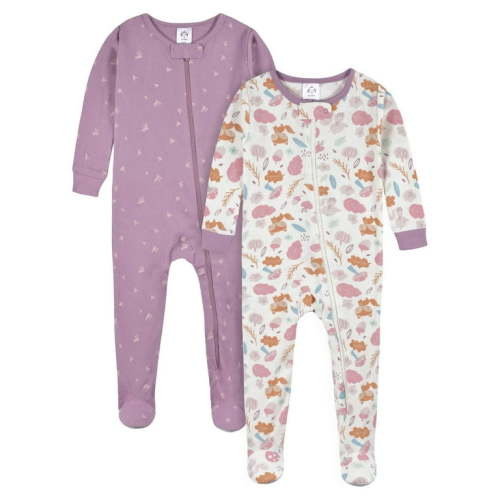 Gerber Baby & Toddler Neutral Snug Fit Footed Cotton Pajamas, 2-Pack, Sizes 0/3 Months - 5T
