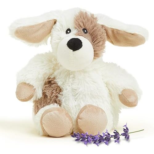 warmies Junior Microwavable & Weighted Stuffed Animals, Puppy - Heated Stuffed Animal Plushie for Warmth & Comfort - Cute Soft Plush Toys for Adults & Children (Boys, Girls, Babies & Toddlers)