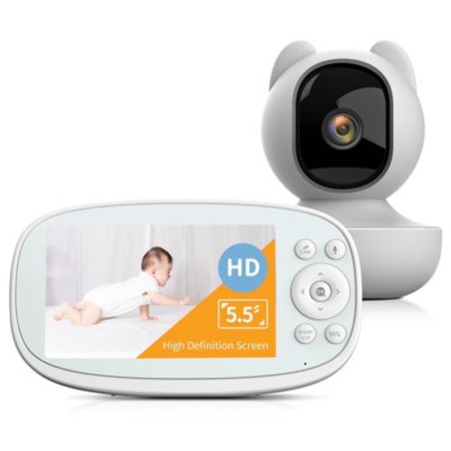 Vizolink Safety 5.5" 1080P & 720P HD Video Baby Monitor with Camera, 2-Way Talk, Auto Track, Cry Alert, and Noise Reduction