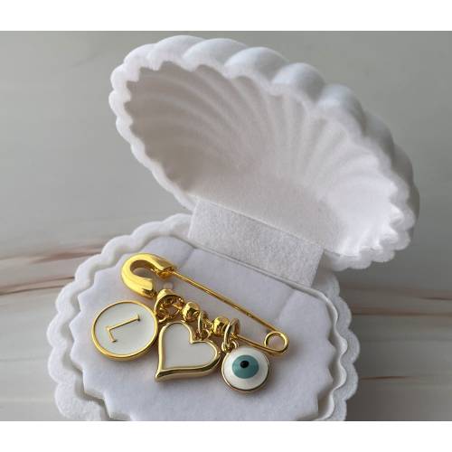 Gold Pin | Personalized Baby Pin | Baby Brooch | Keepsake Pin | Christening | Islamic | Baptism | Gemkobaby