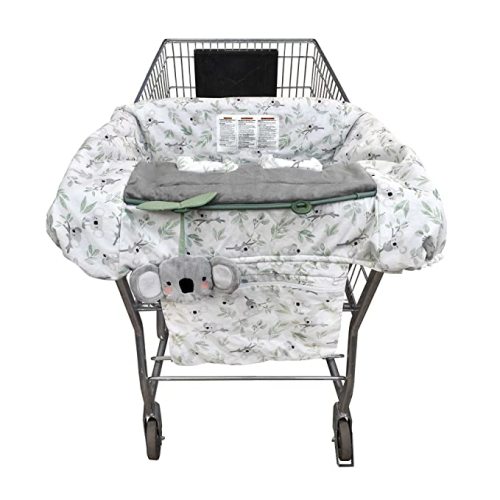 Boppy Preferred Shopping Cart and High Chair Cover with Storage Pouch,Gray Green Koala with Changeable SlideLine Toy,Plush Minky Seat,2-point Safety Belt,Wipeable and Machine Washable,6-48 months