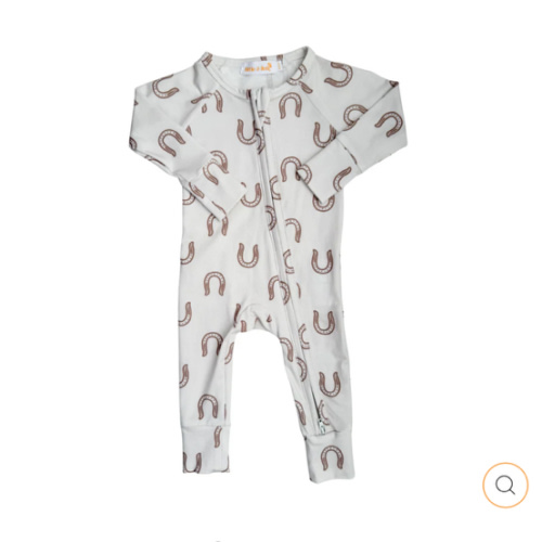 Zip Romper | Western Horse Shoe